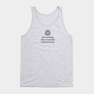 Keep securing, keep protecting, keep containing Tank Top